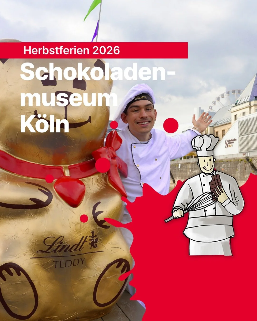 🍂🍫 Herbstferien = Familienzeit im Schokoladenmuseum! 🍫🍂

Noch auf der Suche nach einem besonderen Ausflug in K&ouml;ln? 😍 Dann haben wir gleich zwei s&uuml;&szlig;e Gr&uuml;nde f&uuml;r euren Besuch:

👉1️⃣ Sichert euch im Rahmen des 33-j&auml;h