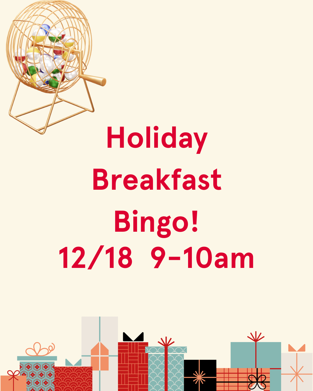Holiday Breakfast Bingo