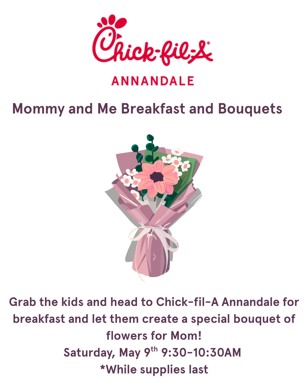 Mommy and Me Breakfast and Bouquets