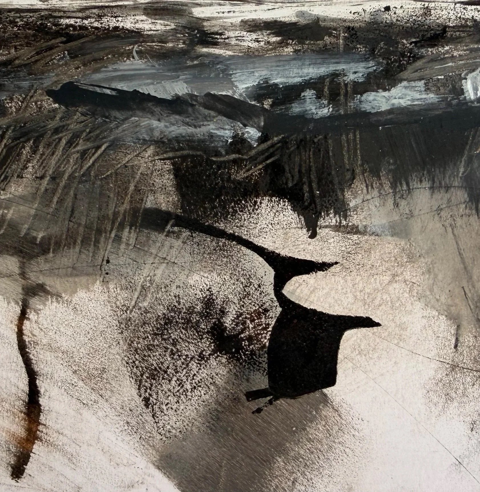 Dark Horse, Acrylic and Ink on Card, Framed £85 SOLD