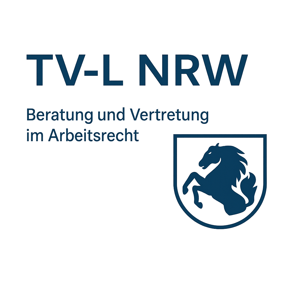 Logo für TV-L NRW mit einem Michel und dem Text "Beratung und Vertretung im Arbeitsrecht"