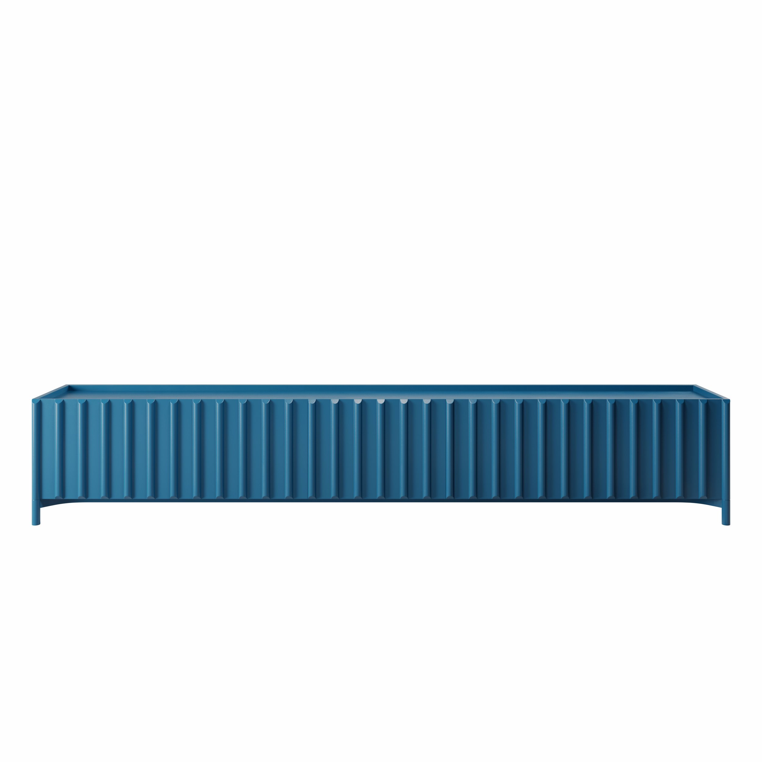 3D visualisation of turquoise Container Sideboard designed by MINIFORMS