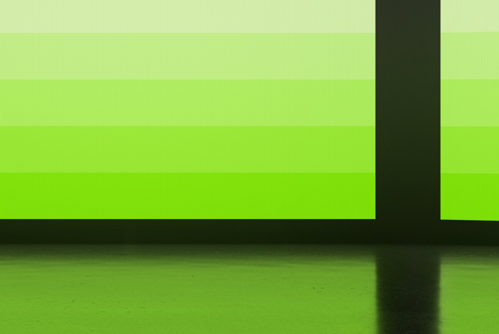 Middle portion of triple screens with green screen – FRONT Mockups