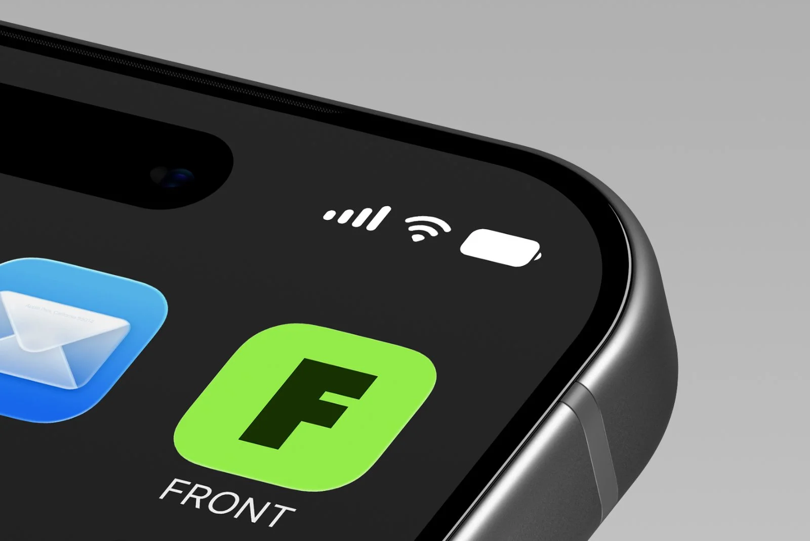 Extreme close-up iPhone 17 Pro mockup highlighting app icon placement and display details