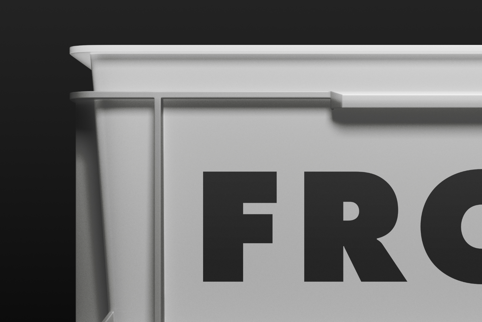 Stacked plastic crate mockup close-up detail gray