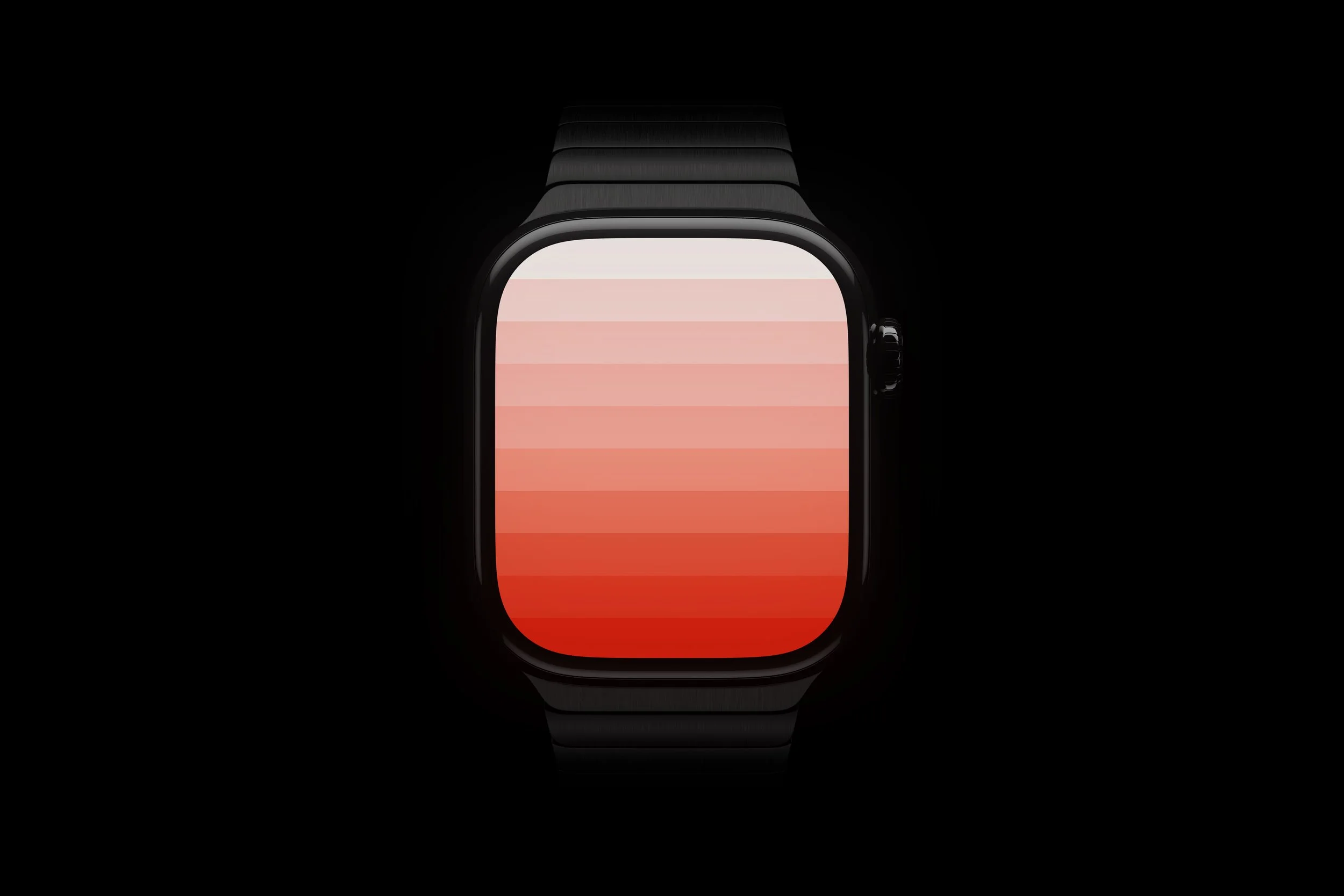 Apple Watch 46mm mockup with red gradient screen on black background