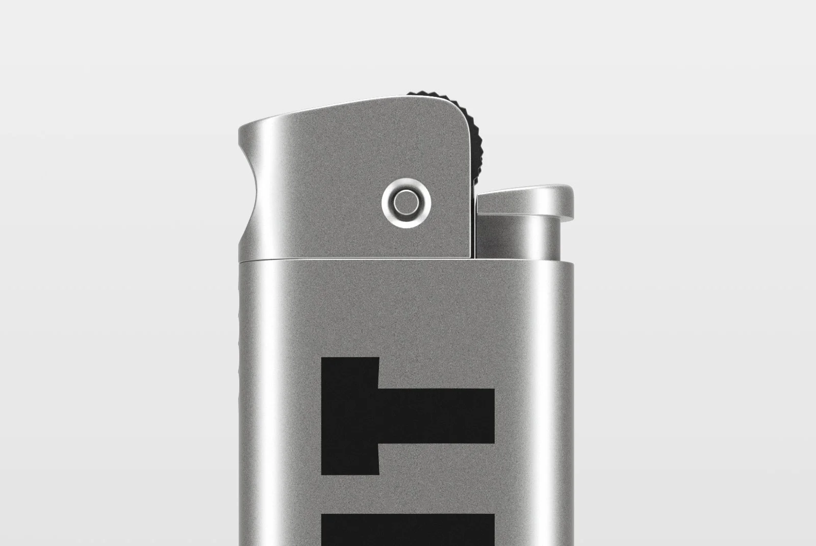 Aluminum lighter mockup close-up detail