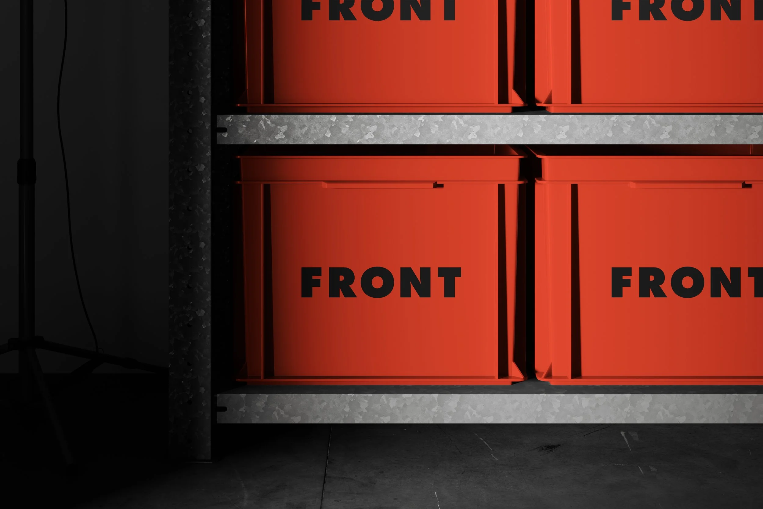 Plastic Crate Shelf Mockup 003