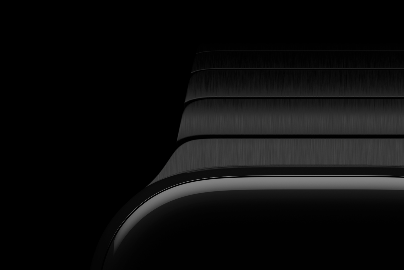 Apple Watch macro mockup with top edge and band detail in low light