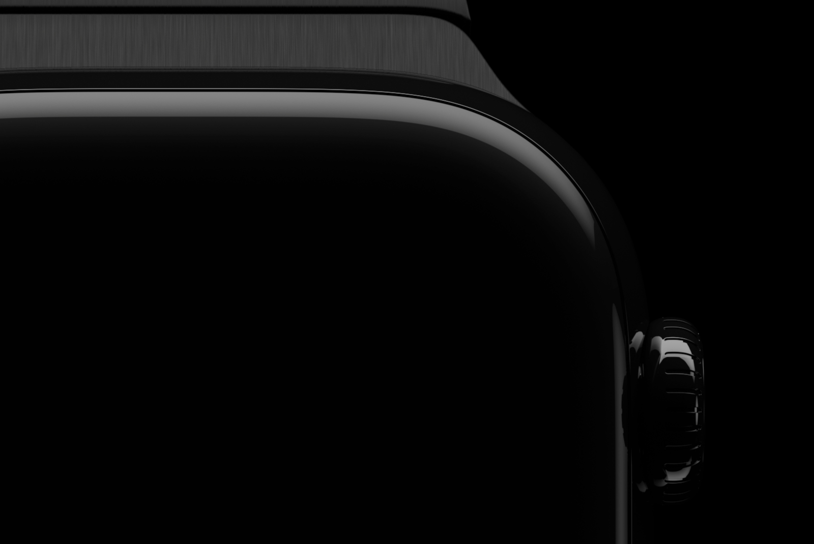 Apple Watch closeup mockup showing digital crown and metal edge detail