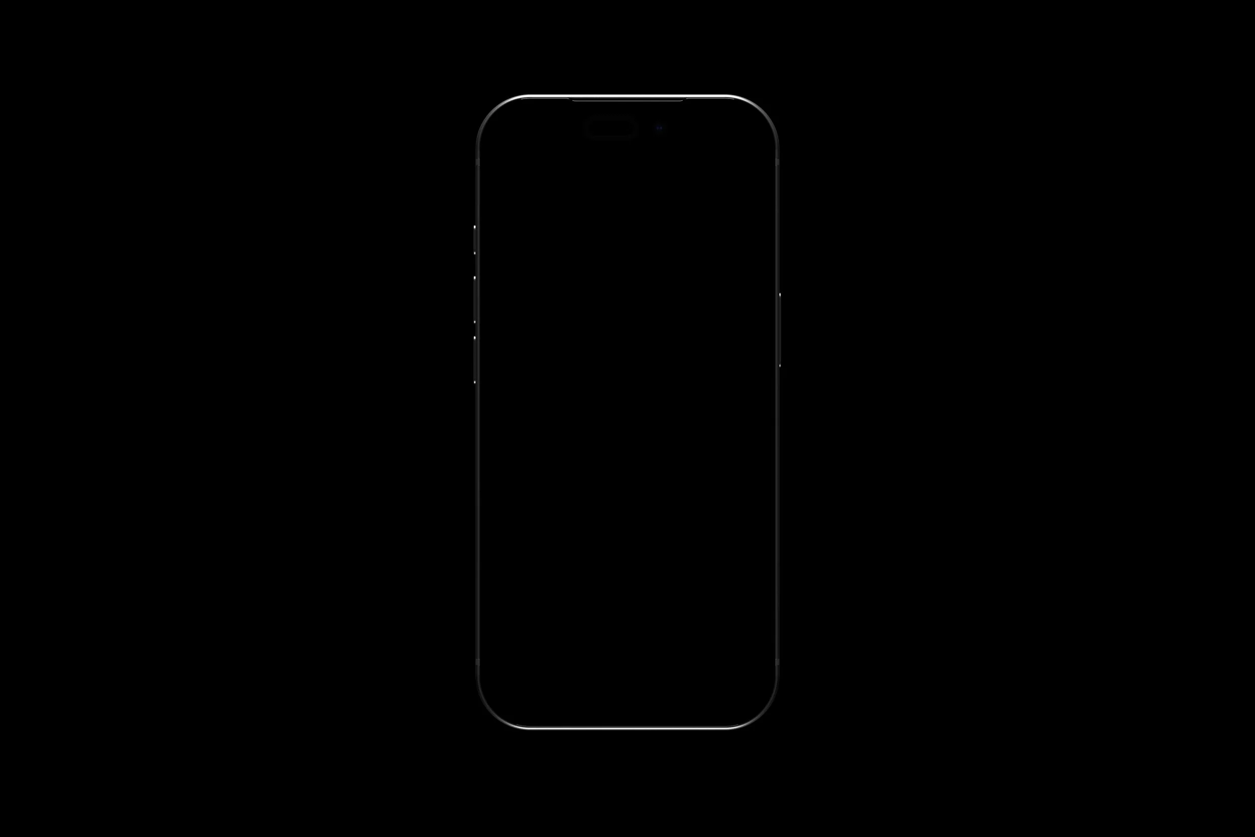 Subtle outline view of iPhone 17 Pro against black background