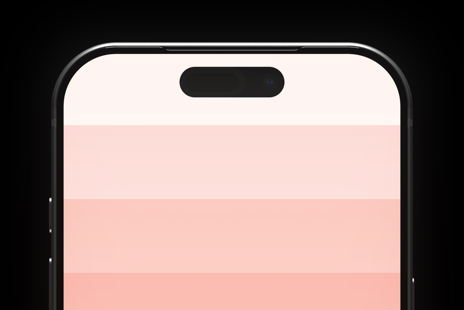 Close-up of iPhone 17 Pro display cutout and top bezel
