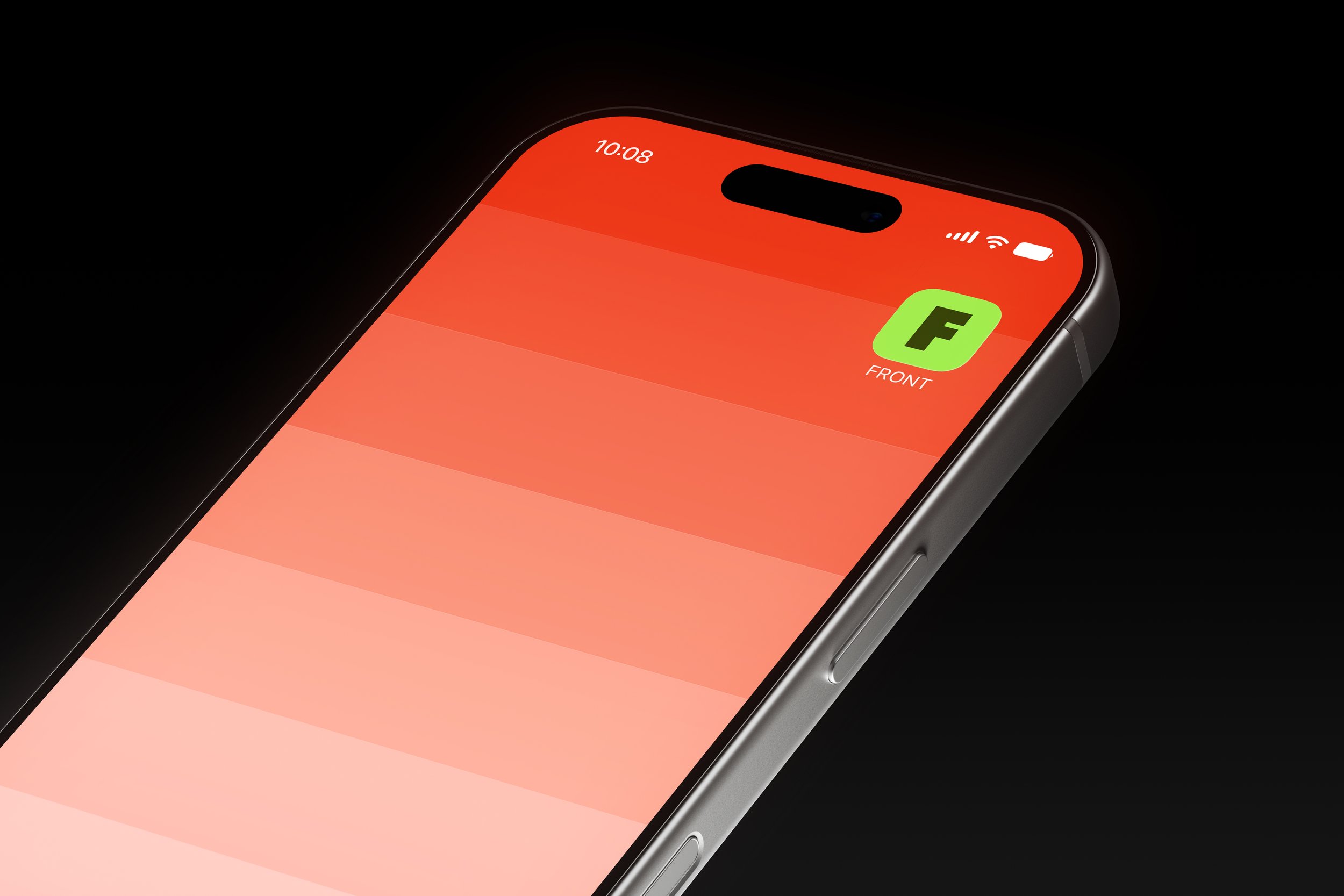 iPhone 17 Pro mockup with close-up angled display and colorful gradient wallpaper