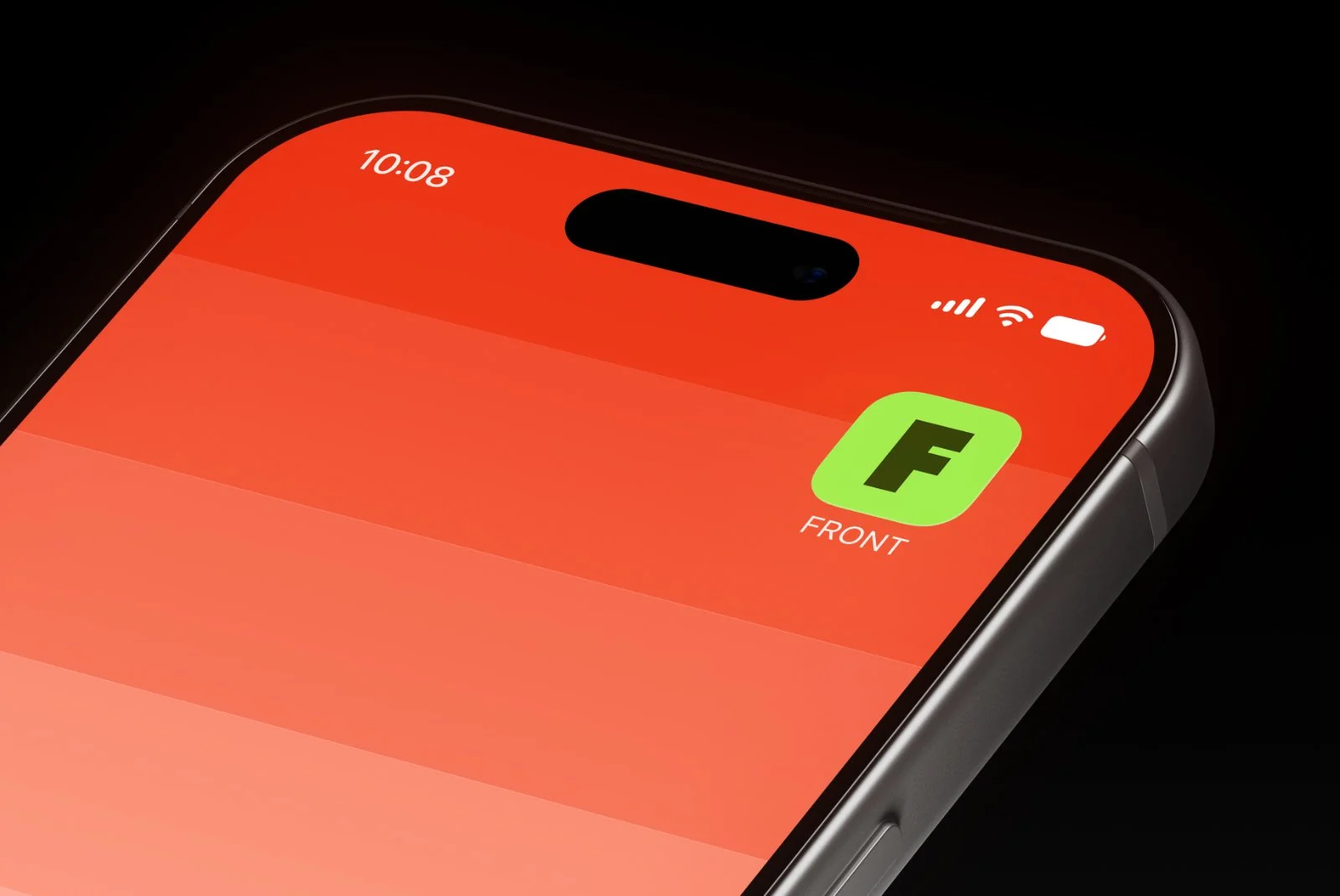 Detailed close-up iPhone 17 Pro mockup featuring a vibrant red gradient wallpaper