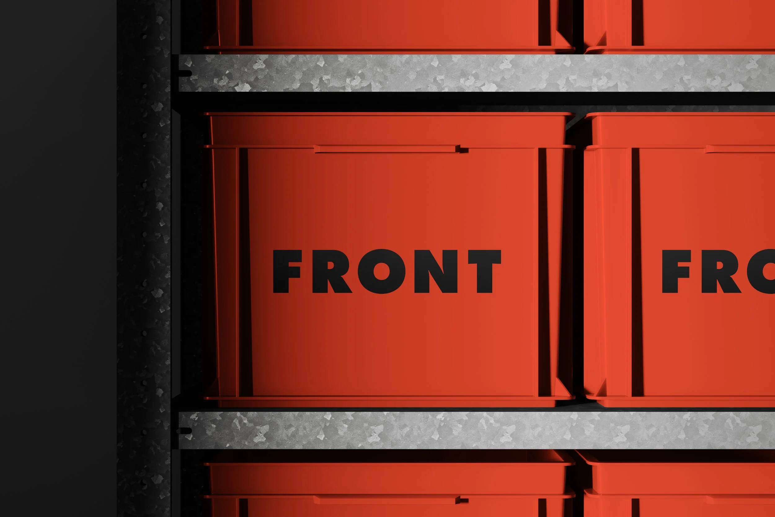 Plastic Crate Shelf Mockup 001