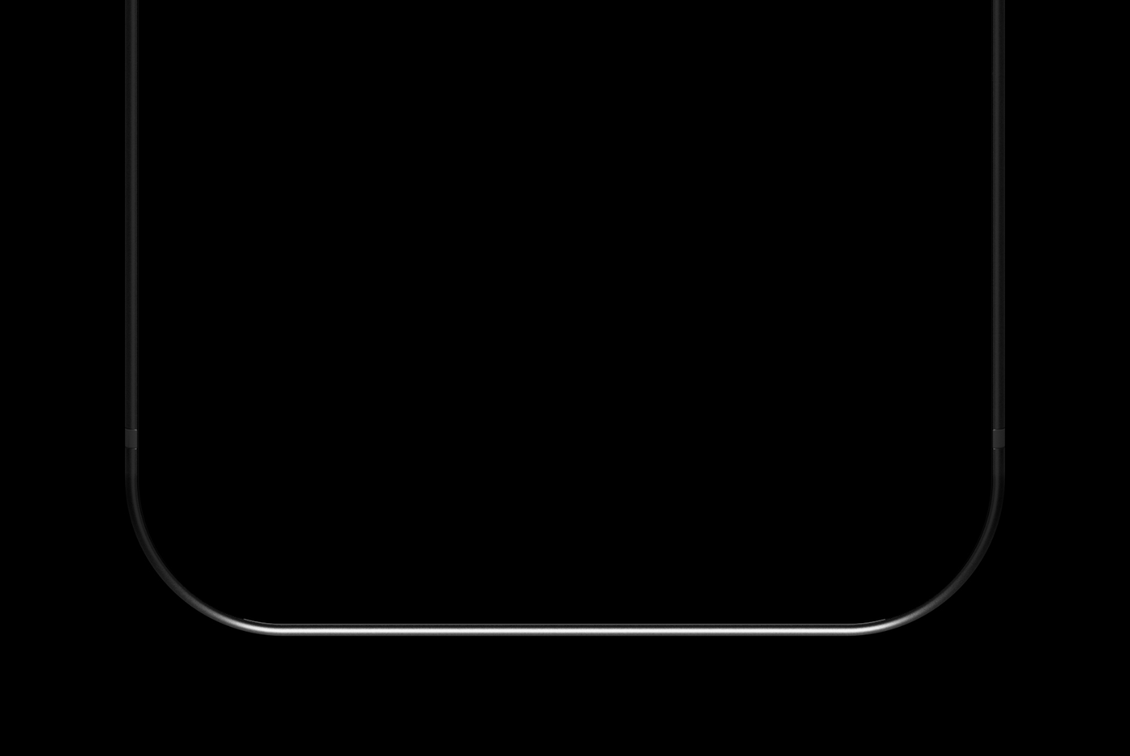 Minimal studio composition showing iPhone 17 Pro edge geometry