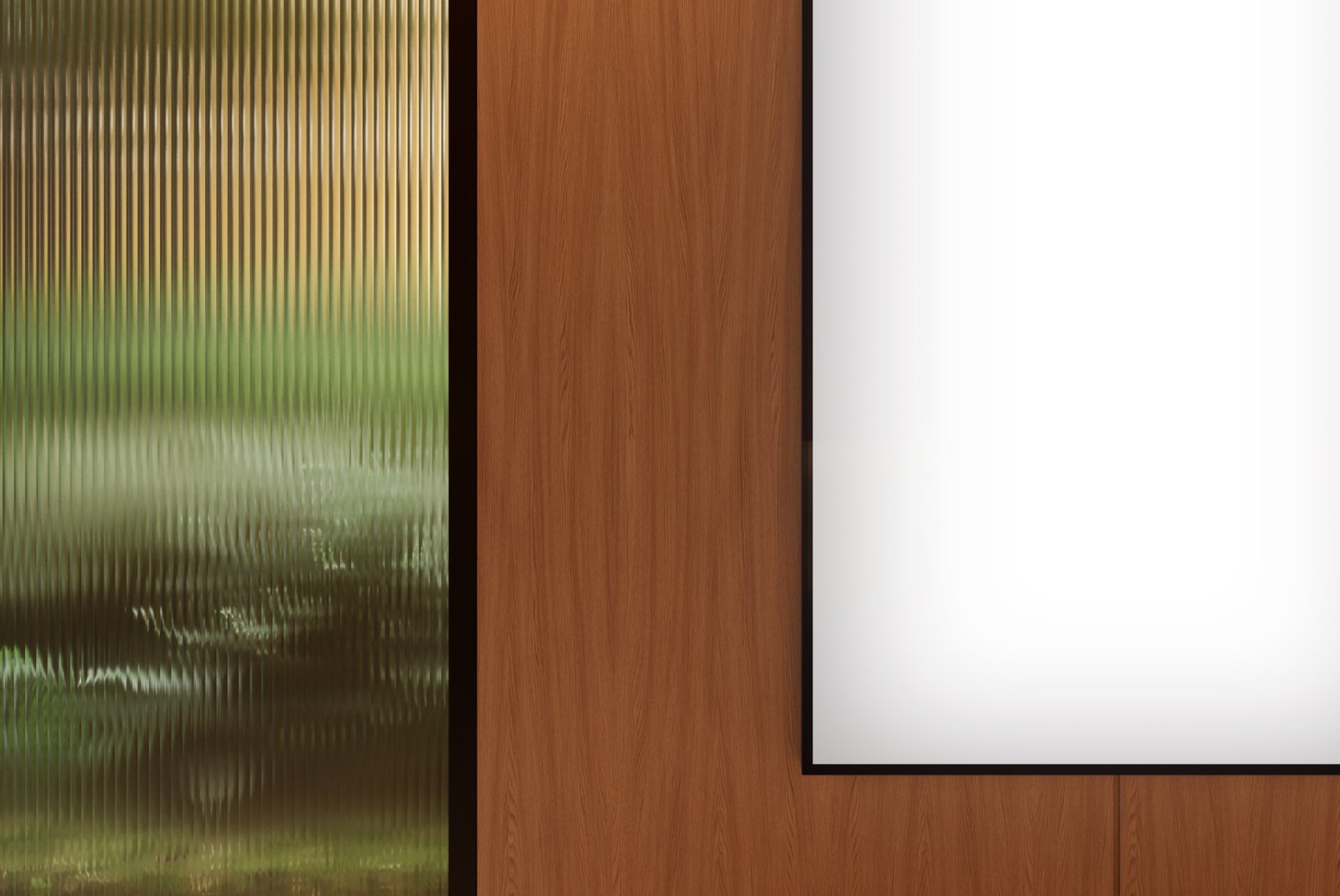 Side crop of vertical indoor screen with architectural elements – FRONT Mockups