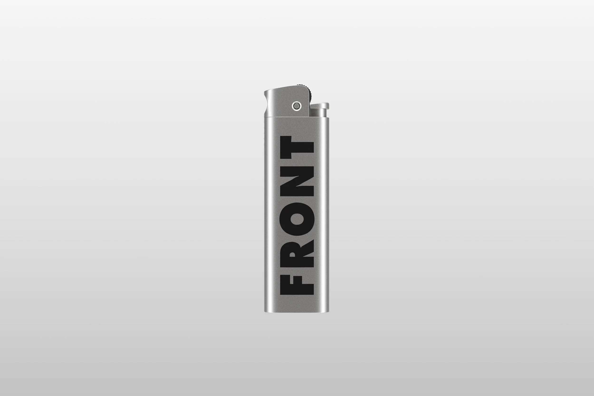 Minimal aluminum lighter mockup on light background