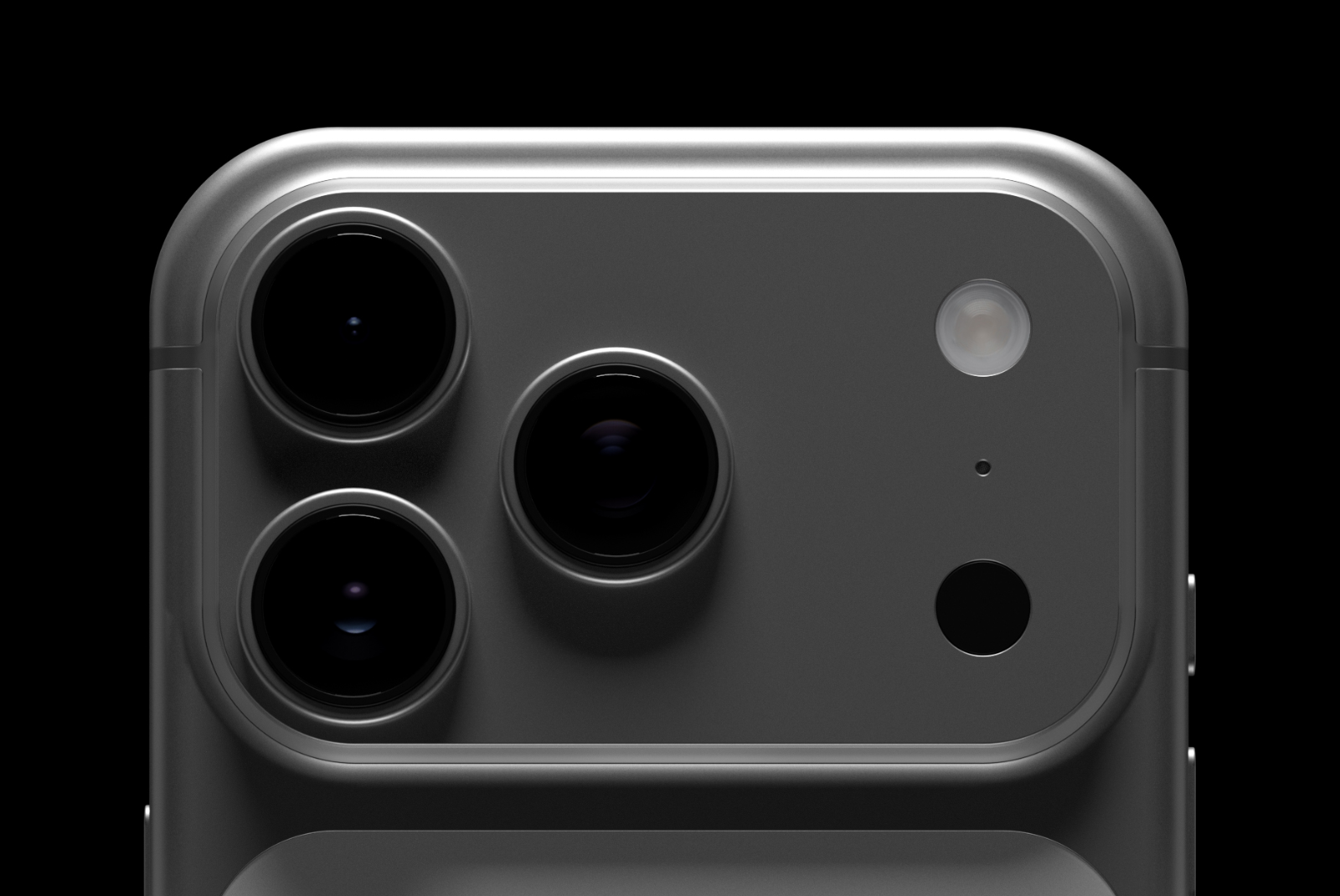 Close-up of iPhone 17 Pro camera module and material detail