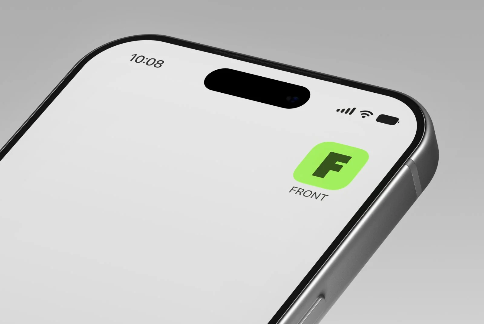 Close-up iPhone 17 Pro PSD mockup with minimal blank white display