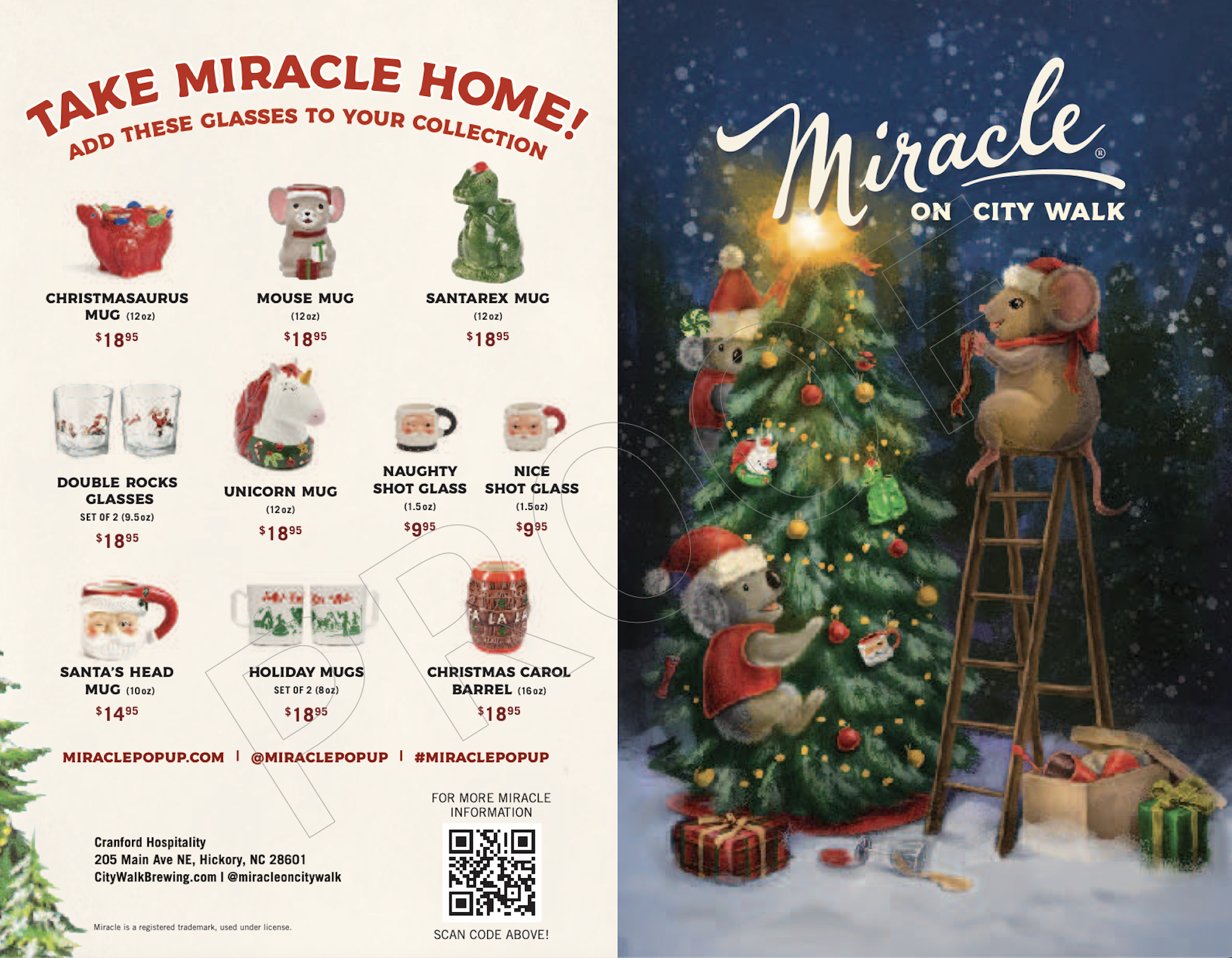 Miracle Hickory, Christmas Popup Bar — City Walk Brewing & Distilling