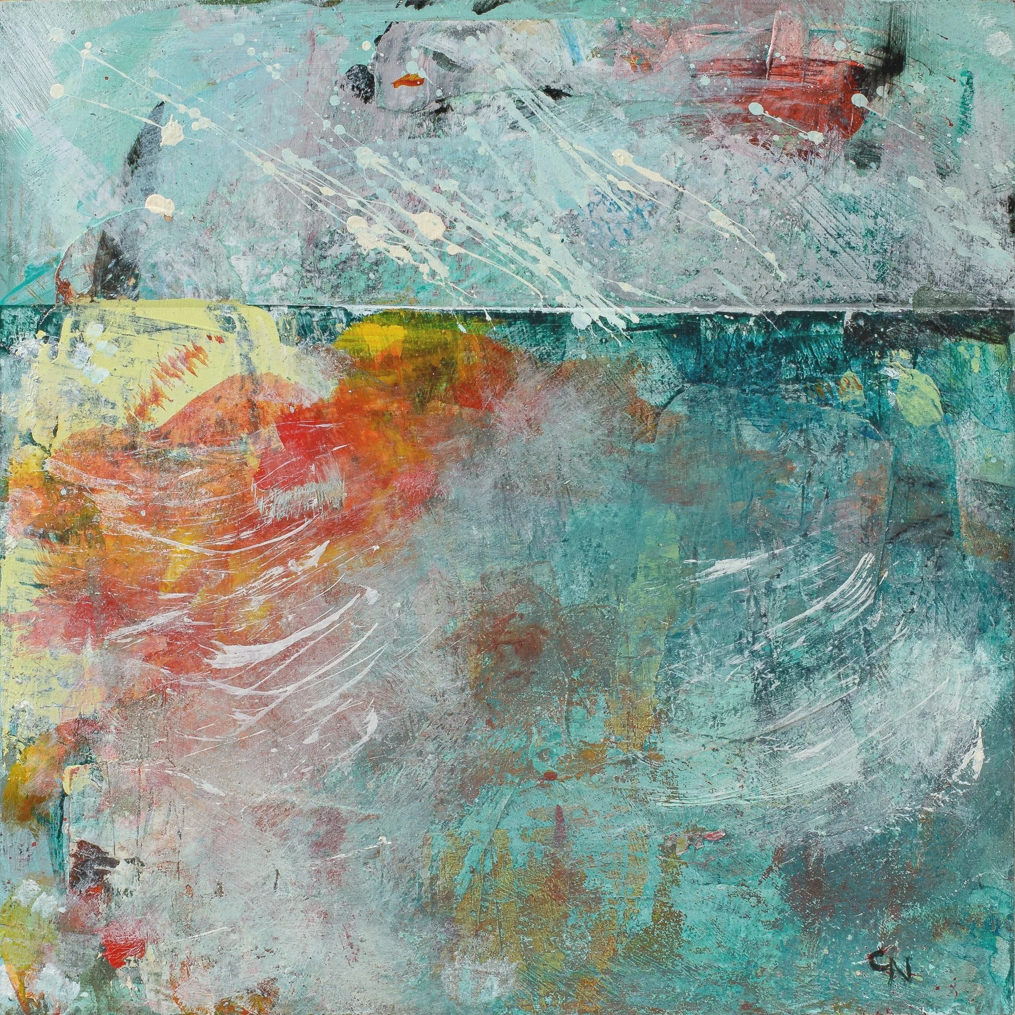 Swimming in the Inferno 
12" x 12" (SOLD)