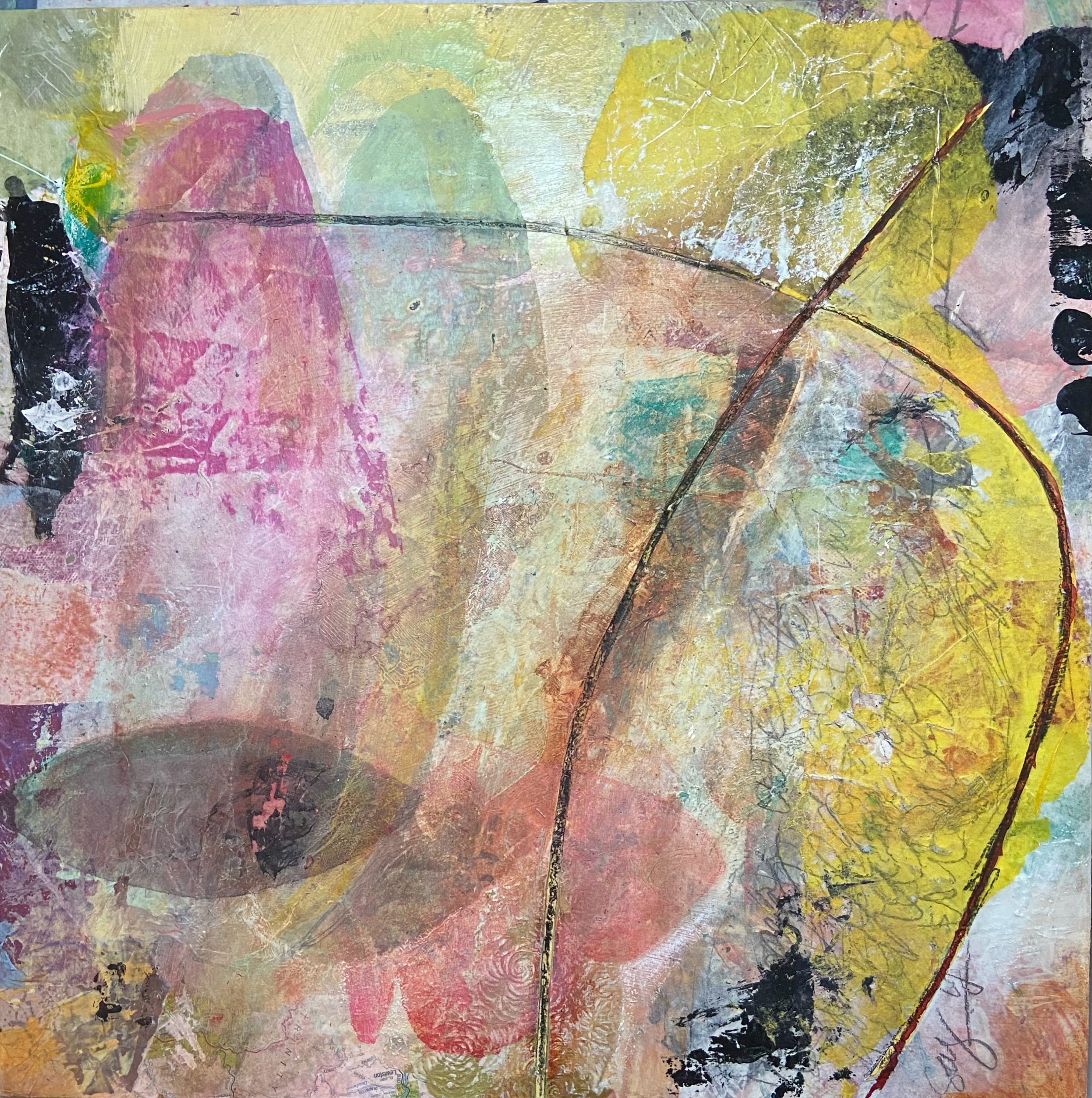 Spring Dance 
18”x18” 
Acrylic and collage papers on canvas 
$250