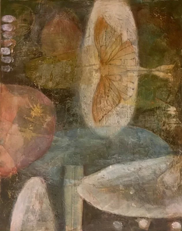 Hovering the Outback 
24”x16” 
Acrylic and collage papers on canvas 
$250
