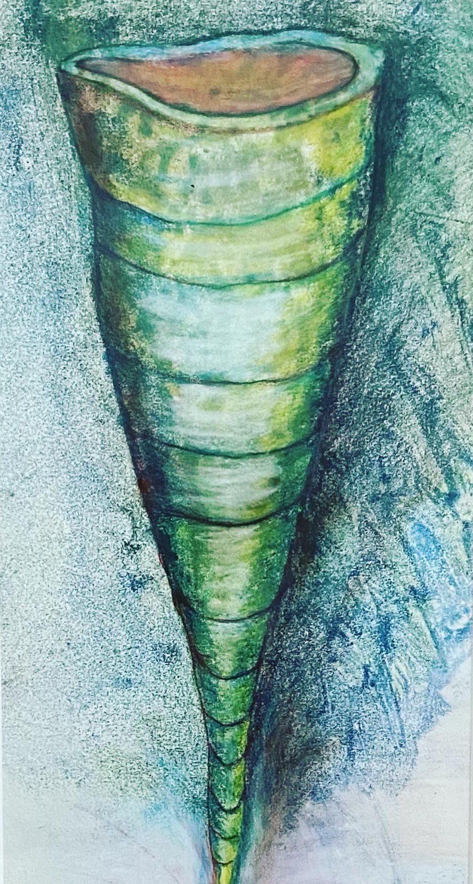 Vessel of Gratitude 
beeswax print (encaustic monotype) framed