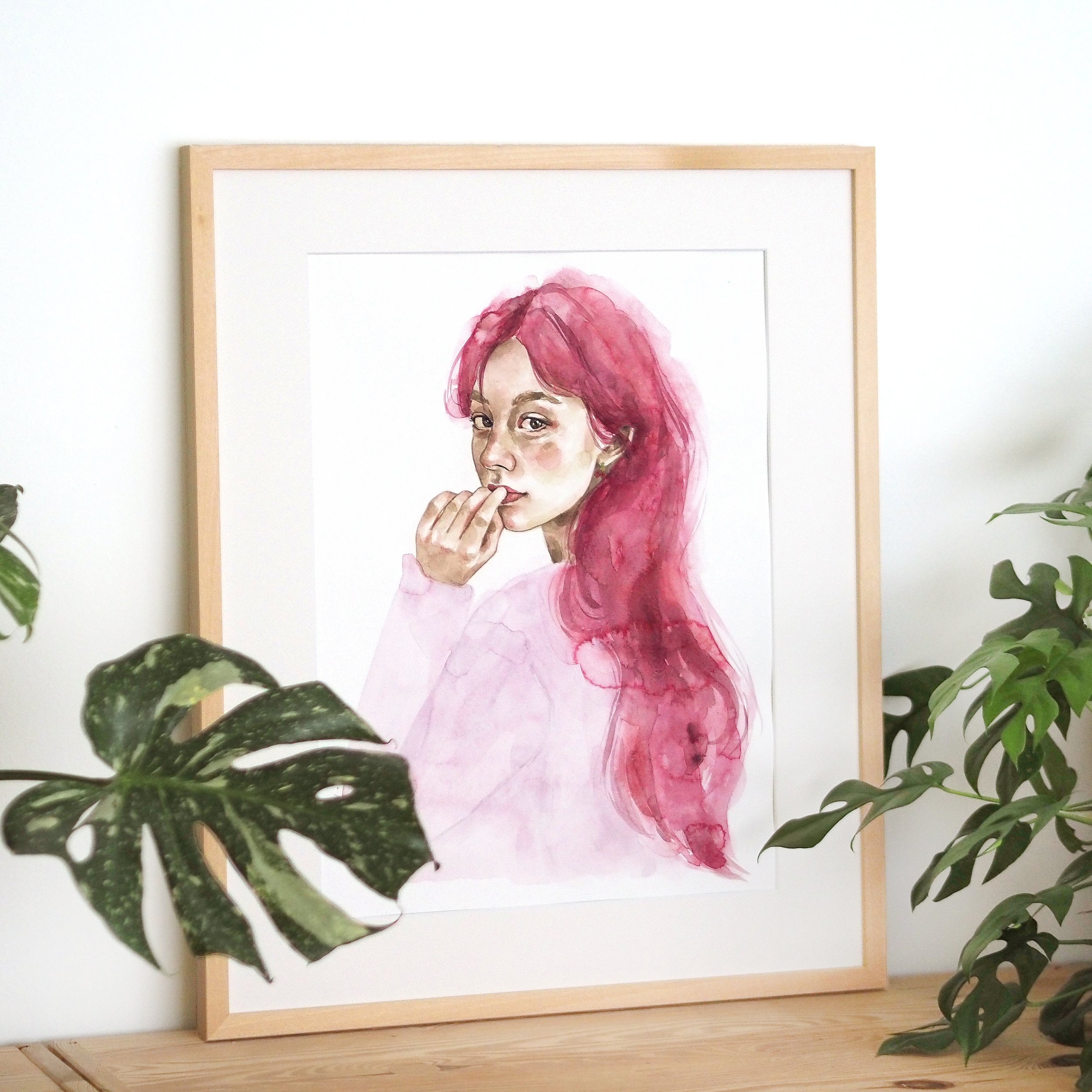 original watercolor painting_portrait drawing_pink_somebodysart-2.jpg