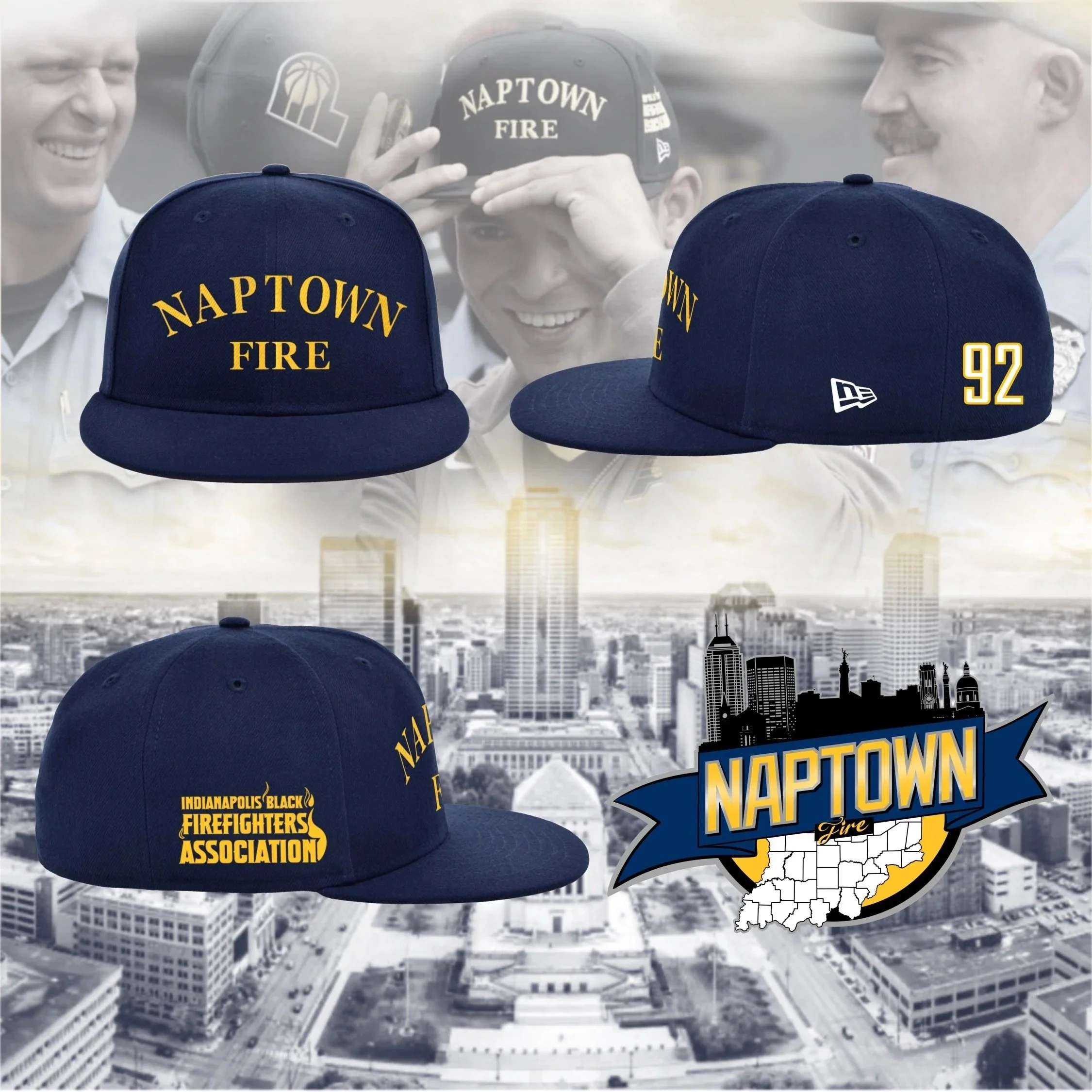 Naptown Fire IBFA Championship Navy & Gold YesCers  New Era 9FIFTY Snapback Hat