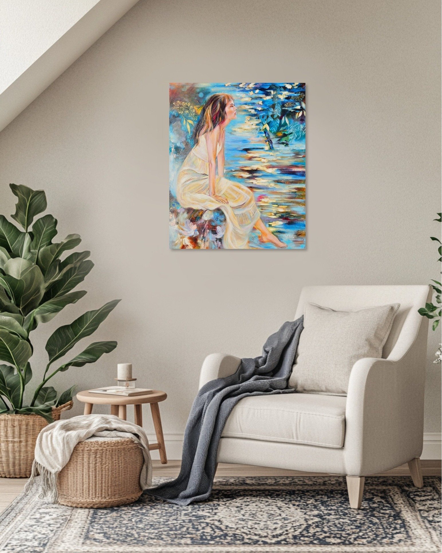 'Reflections of a Quiet Heart'
Moments of stillness...
Only for listening...
This painting is about sitting with yourself
letting thoughts ripple,
letting the heart soften,
and finding peace in the quiet moments here and there...

A new painting from