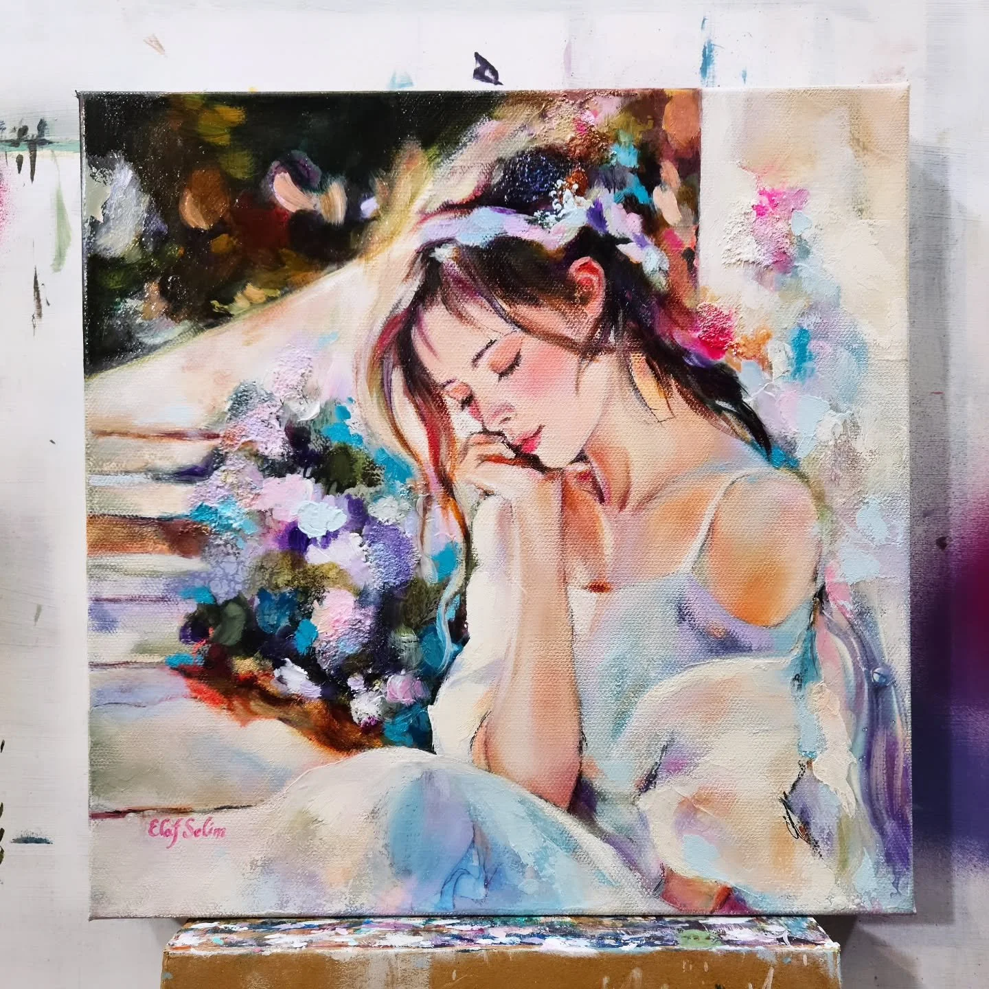 "A Tender Place to Rest" ✨️ on my easel...

Is it done? Is it not? Sometimes I have to let it rest for a while and see how I feel about it 🎨😊