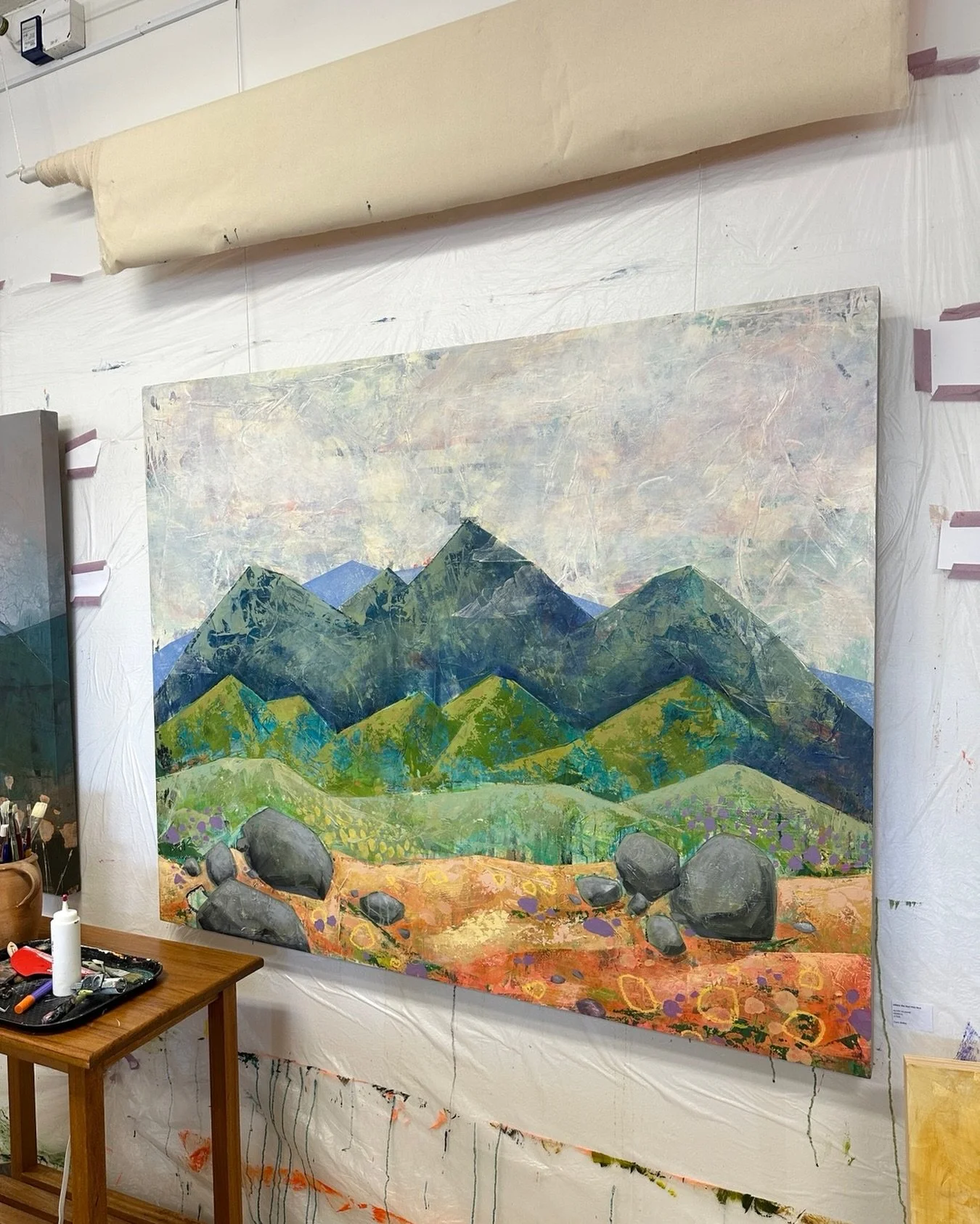One thing I love about open studios is that it nudges me to finally finish paintings that I&rsquo;ve set aside. Anyone else need a hard deadline to get things finished?

The early stages of the painting process are so free and playful. This painting 