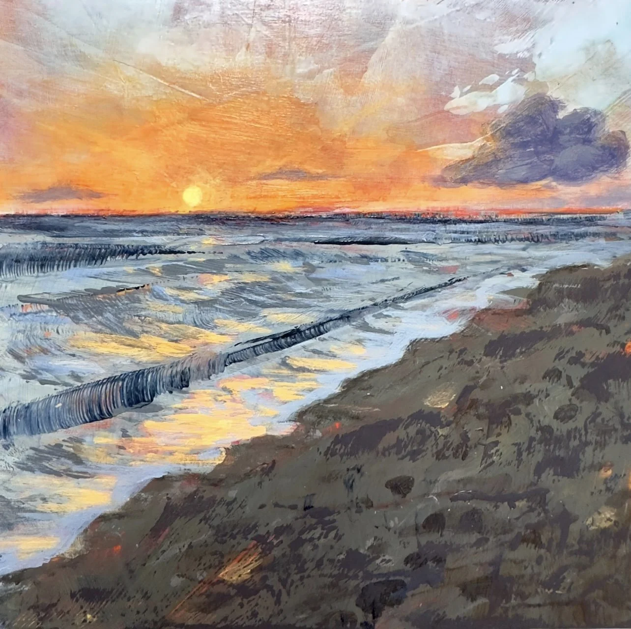 KAANAPALI SUNSET
6x6 in.

Acrylic on panel, framed in maple 