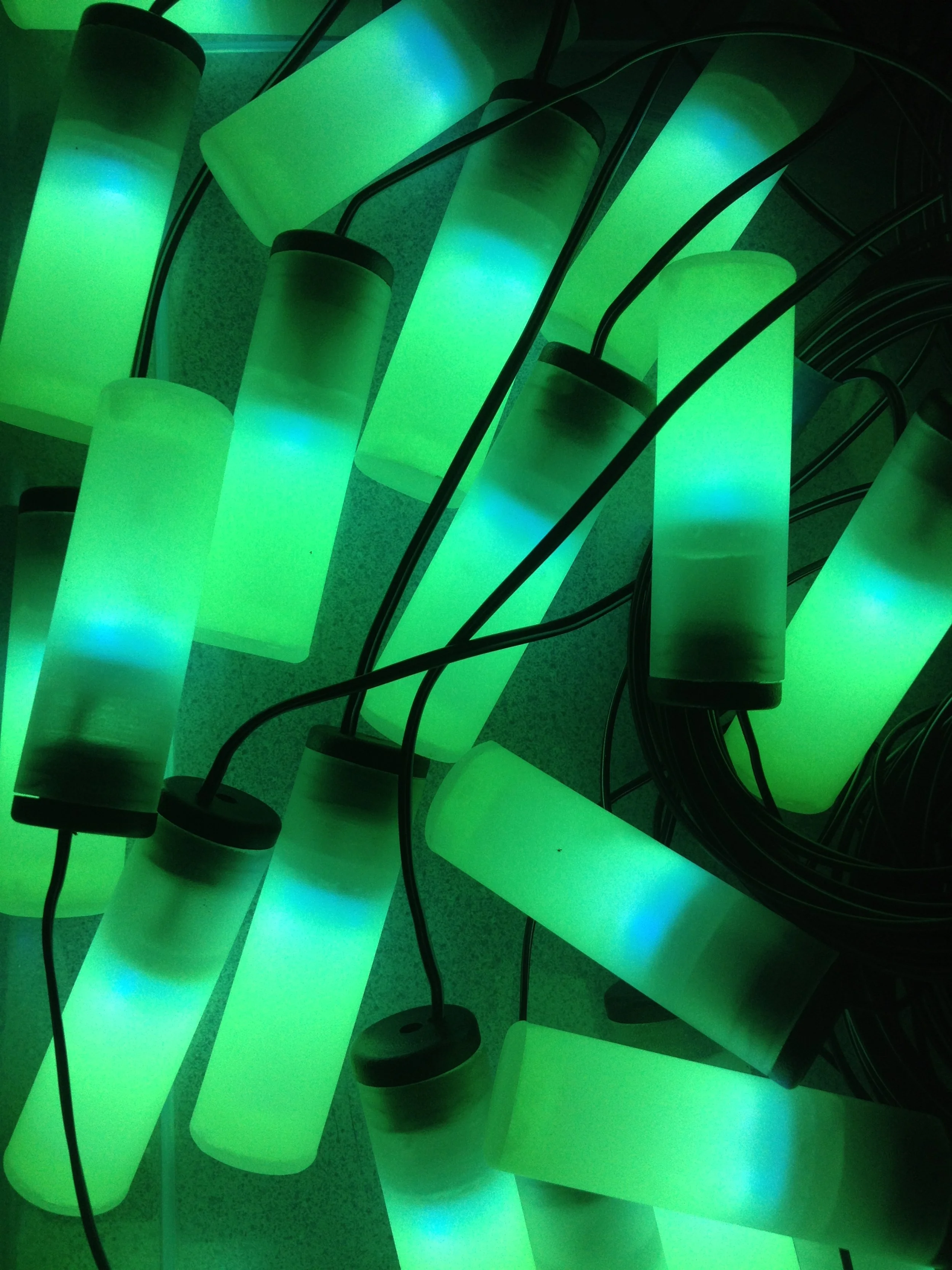 Luminescent LED inserts