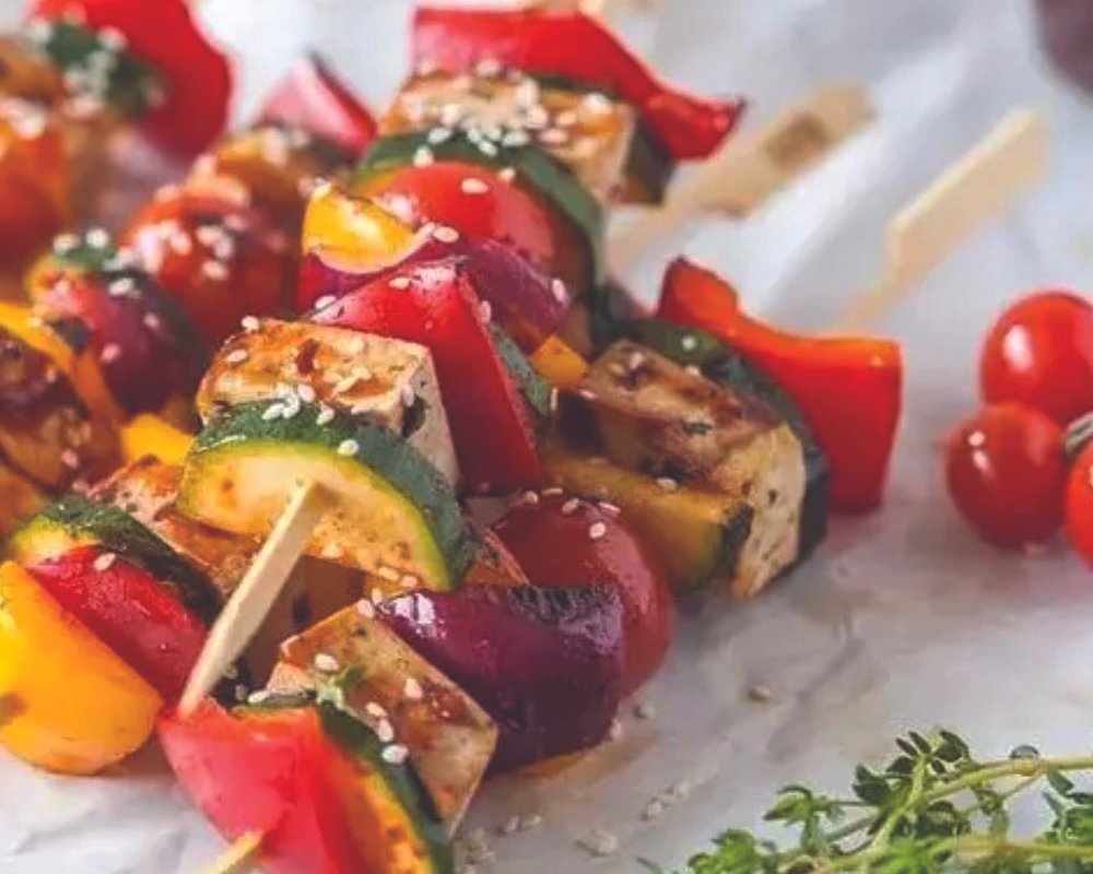 grilled summer veggie skewers