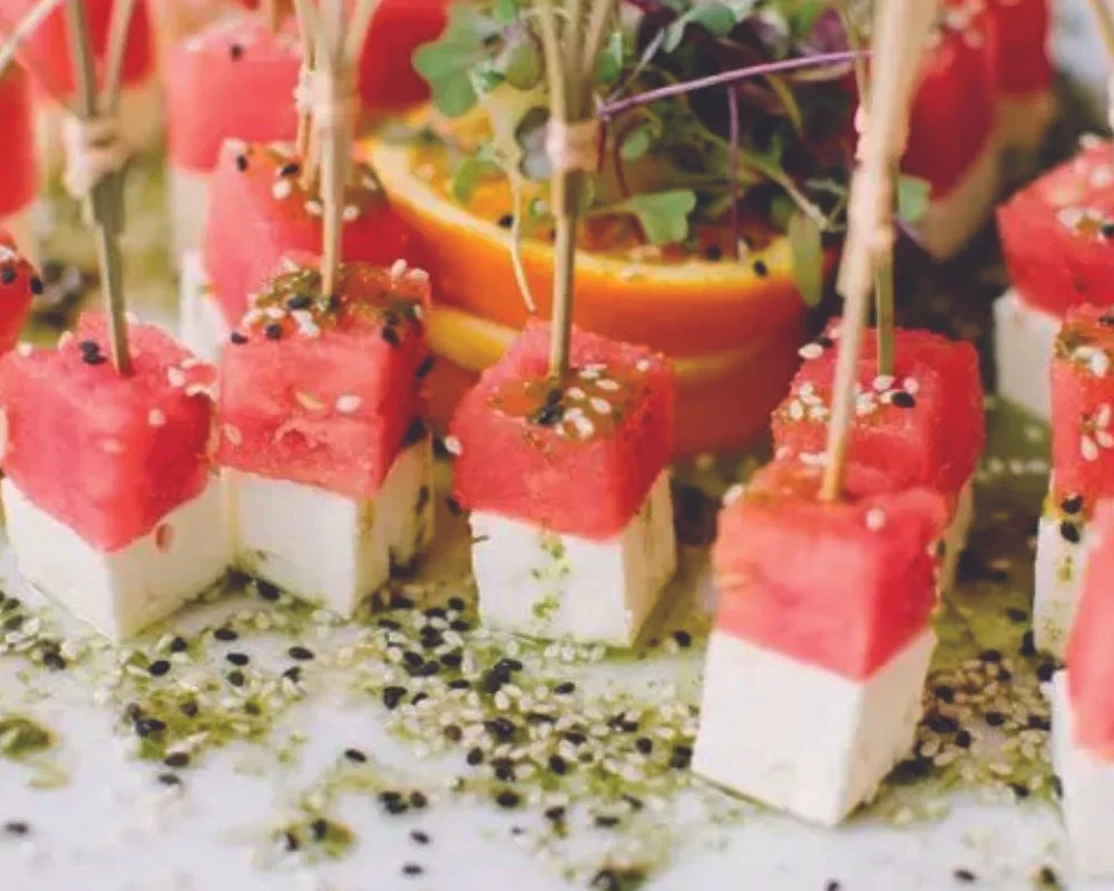 watermelon feta skewers