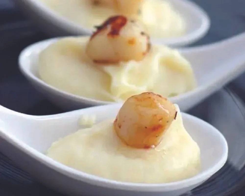 sea scallops with cream of parsnip and truffle oil