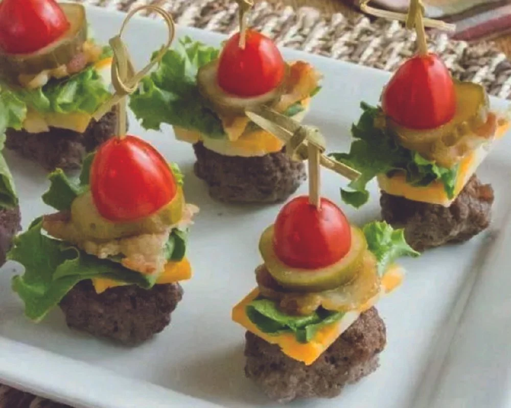 mini cheeseburger skewers