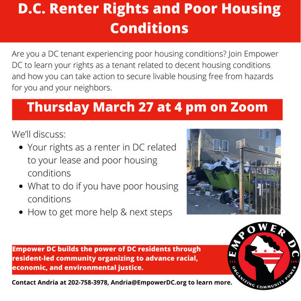Renters’ rights training | Empower DC — Grassroots DC