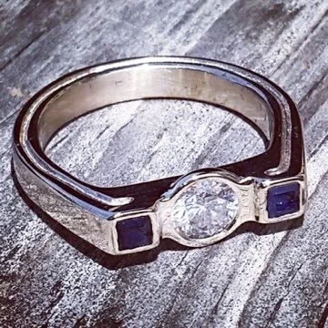 Diamond and Sapphires in White Gold