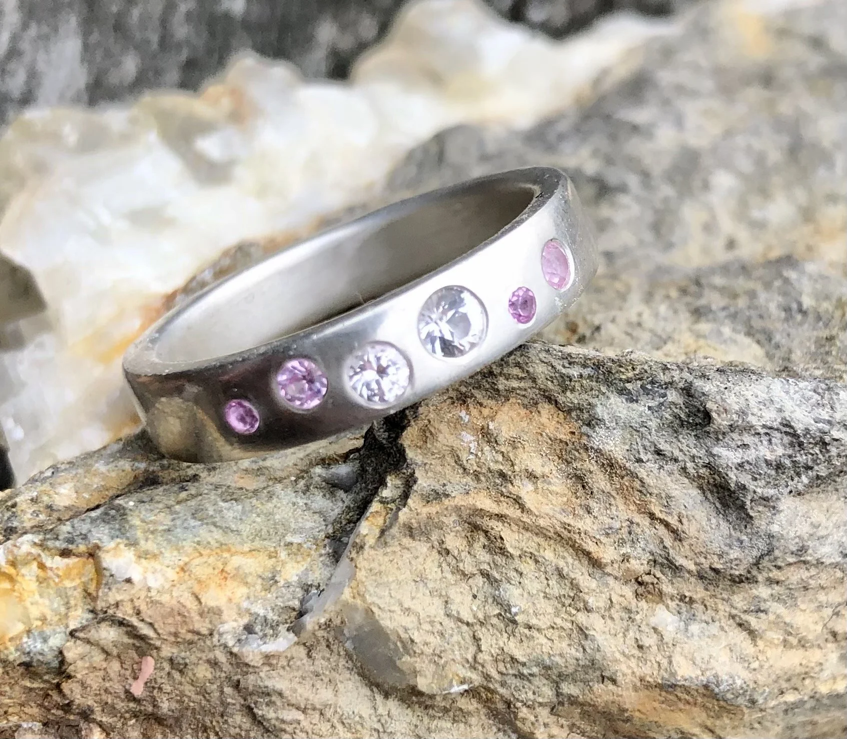 Sapphires in Silver Ring