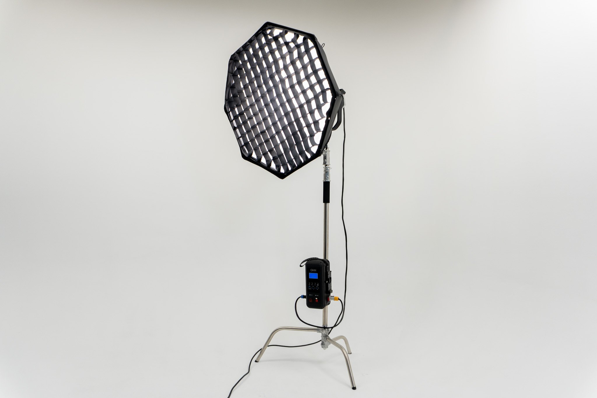 Large softbox with grid on continuous light