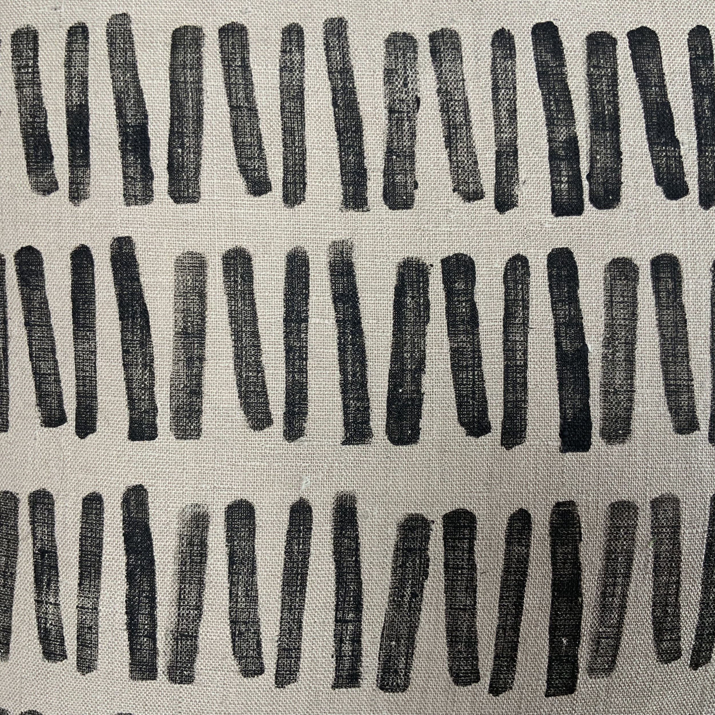 Sustainable and uniue hand-printed cushions in Devon with potatoes by Susie Honnor. Detail.