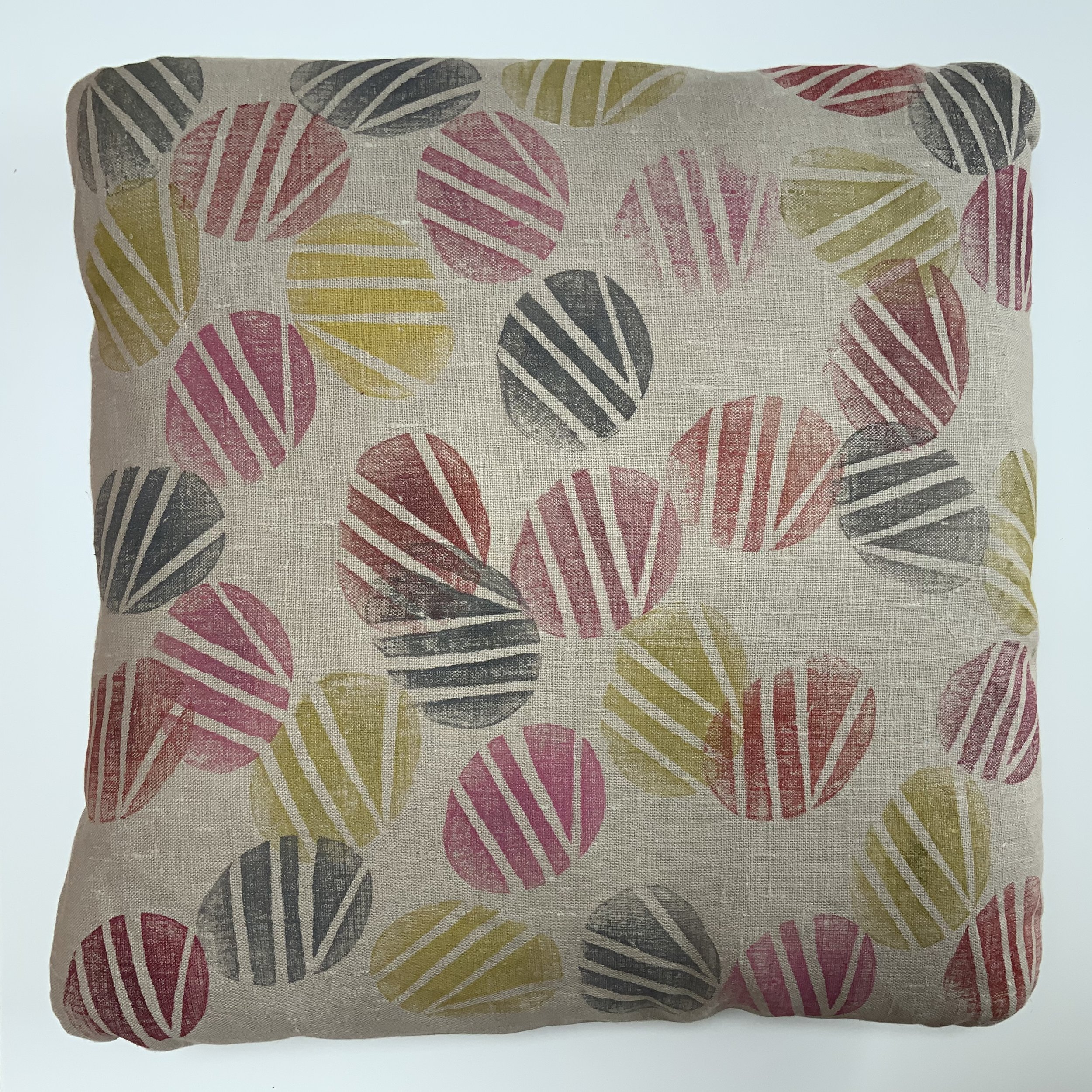 Sustainable and uniue hand-printed cushions in Devon with potatoes by Susie Honnor.