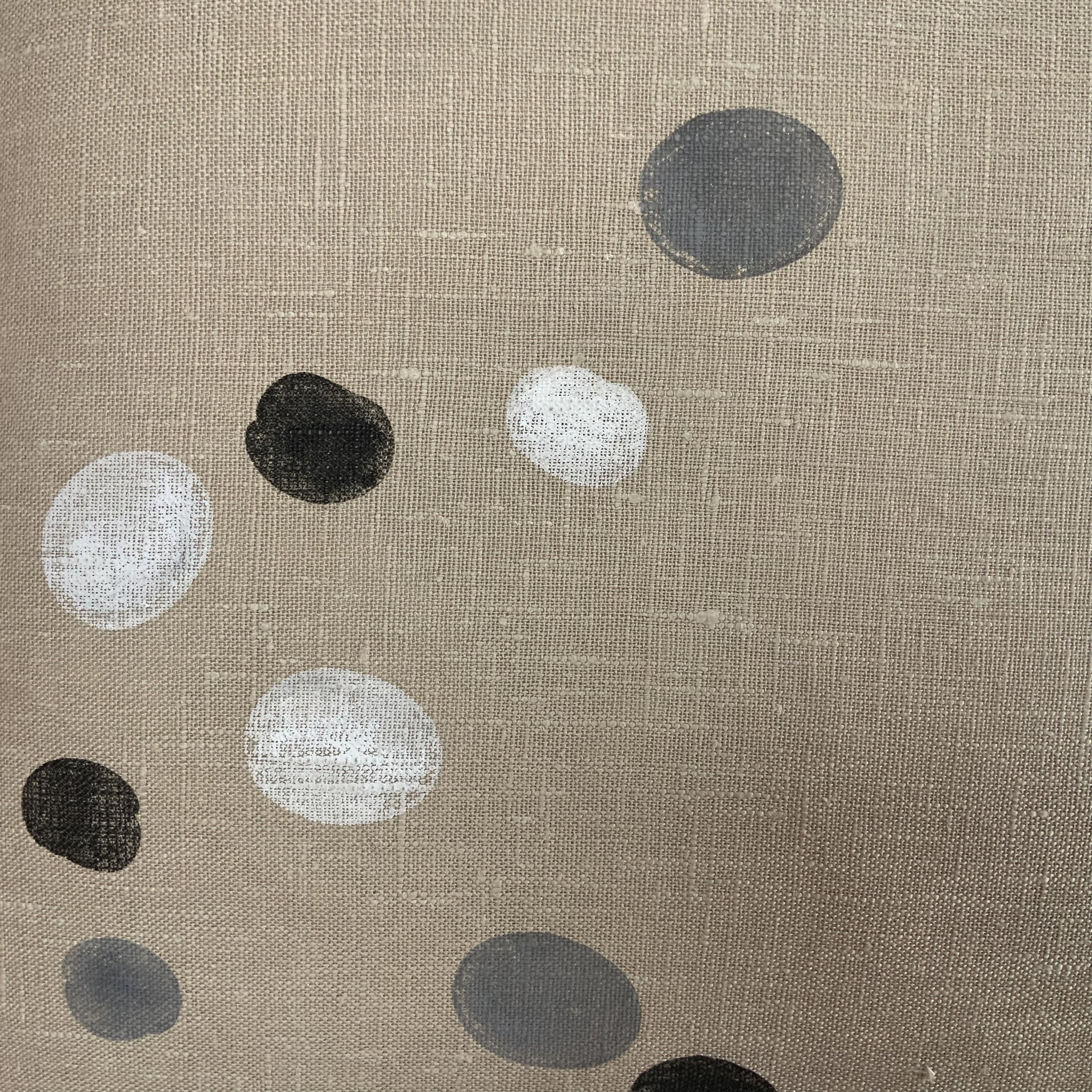 Sustainable and uniue hand-printed cushions in Devon with potatoes by Susie Honnor. Detail.