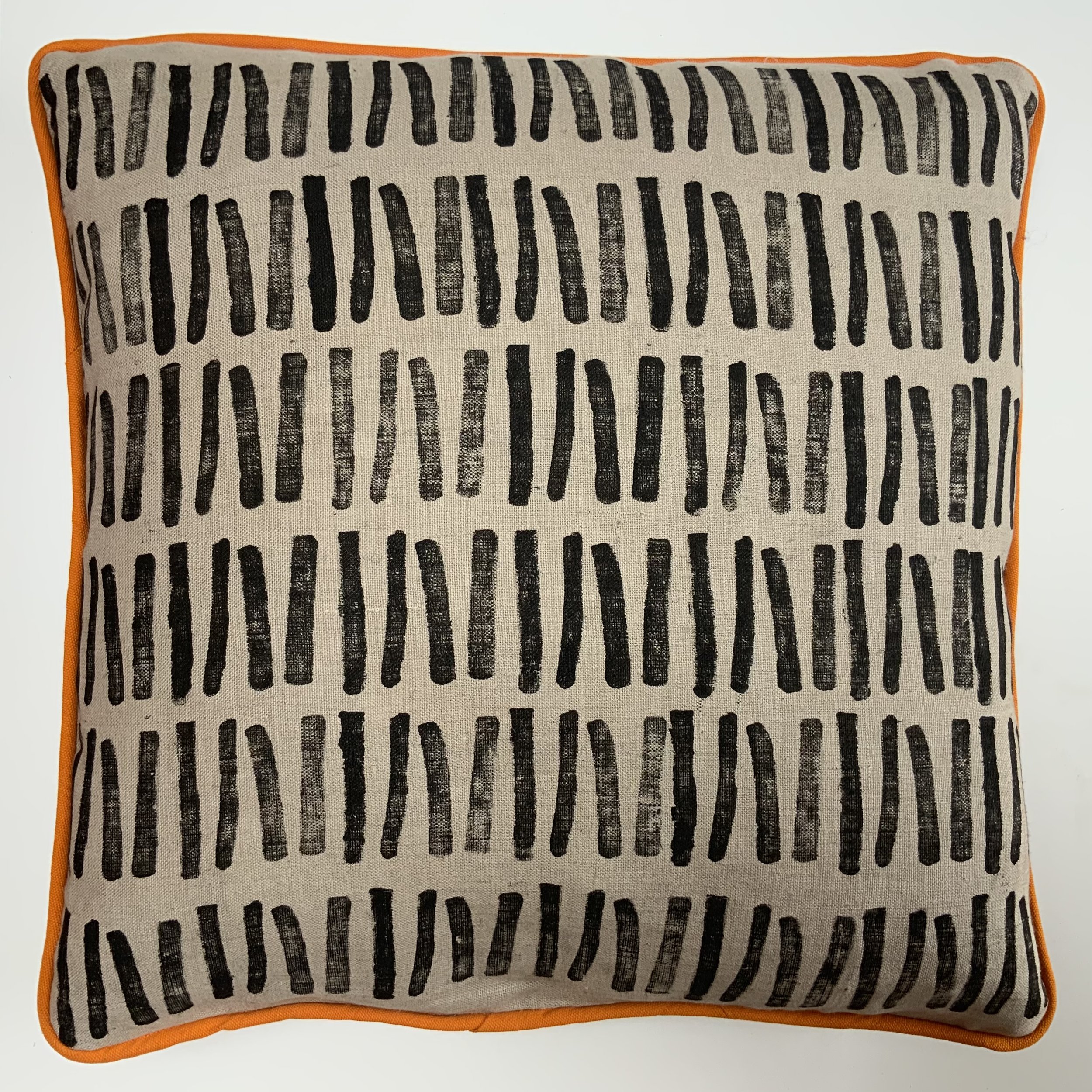 Sustainable and uniue hand-printed cushions in Devon with potatoes by Susie Honnor.