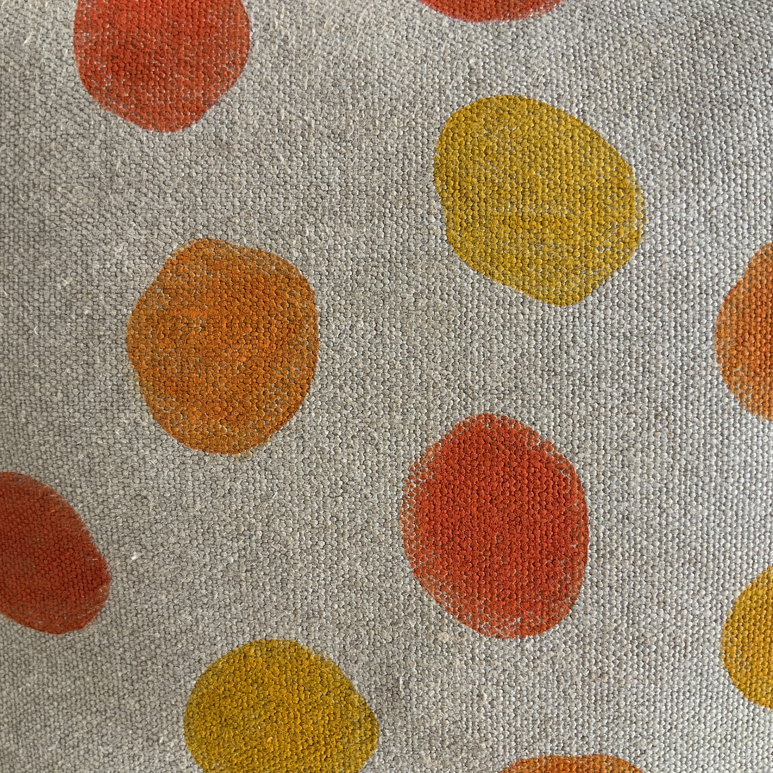 Hand printed cushions in Devon using sustainable inks and potatoes