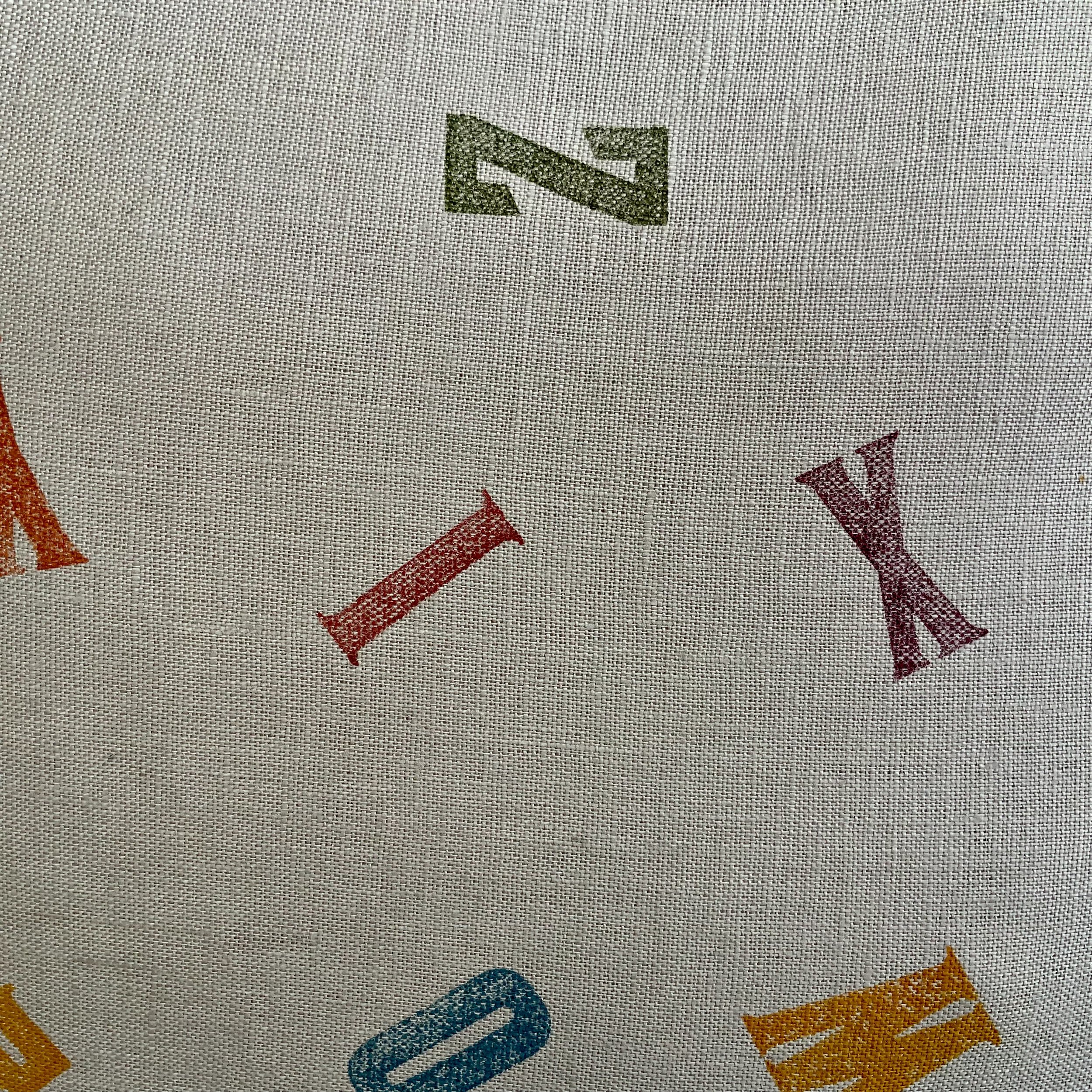 Hand printed cushions in Devon using sustainable inks and potatoes